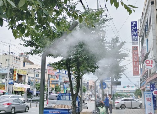 쿨링포그 시공사례 - 대전 신탄진역사 앞길