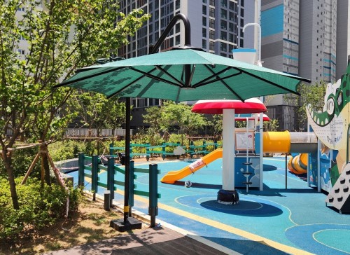 고정형 그늘막 시공 사례 : 광주시