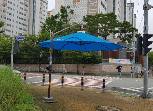 고정형 그늘막 시공 사례 : 기장군청